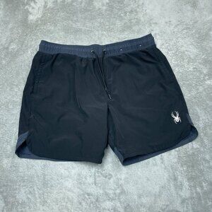 Spyder Mens Swim Shorts XL Black Drawstring Waist Mesh Lined a1617